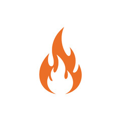 Abstract Orange Flame Icon, Fiery Graphic Design Element