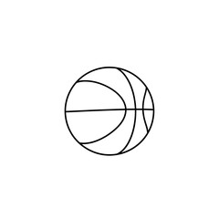 Simple Basketball Outline Illustration on White Background