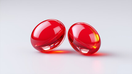 A translucent, pink softgel capsules resting pink gel liquid ,pill, medicine,capsules ,vitamin,drug,omega, dieting,wellness.