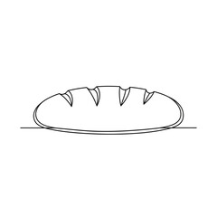 Simple Line Drawing of a Loaf of Bread