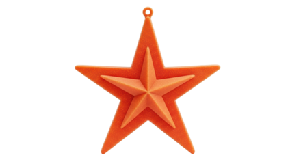 Isolated Orange Star Ornament