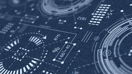 Technological background . New technologies. Engineering industry. Illustration .