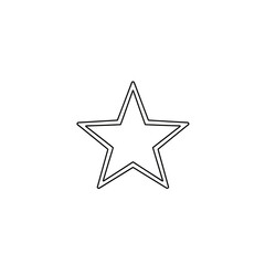 Outlined Star Shape with Double Lines, Isolated