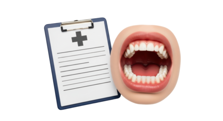 Isolated Medical Report and Open Mouth