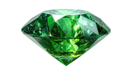 Emerald-cut green gem