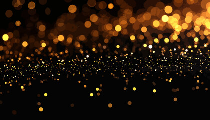 Gold glitter background, shimmering golden particles, creating magical effect. Gold glitter is perfect as festive decor and adds sophistication. Create a gold glitter invitation, banner,