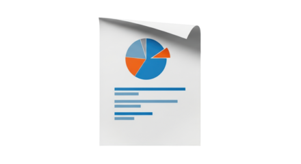Isolated business concept showing information pie graph with design layout on paper document