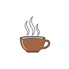 Brown Coffee Cup with Steam Illustration