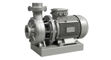 Isolated electric water pump with motor for industrial supply and water transport applications