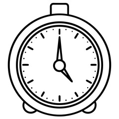 Digital Clock line art vector