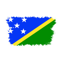  flag of solomon islands with brush
