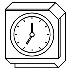 Digital Clock line art vector