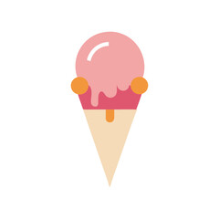 ice cream cone with melting scoop summer icon vector art