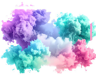 Abstract colorful ink cloud explosion