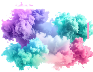 Abstract colorful ink cloud explosion