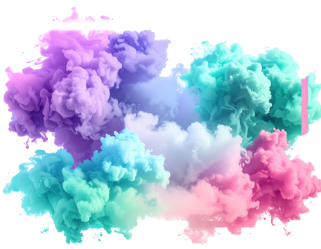 Abstract colorful ink cloud explosion