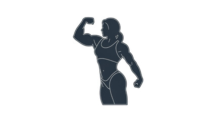 Vector Illustration of Bodybuilder Woman Silhouette AI EPS PNG