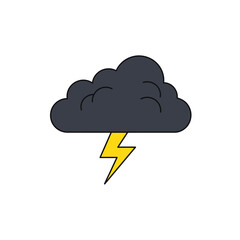 Stormy Cloud with Lightning Bolt Icon