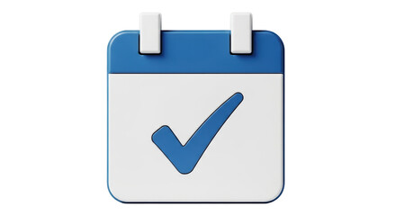 Isolated Calendar with a Check Mark a modern agenda reminder for time management planning