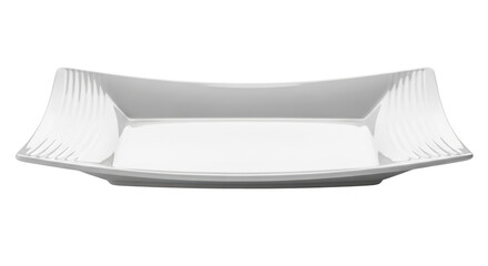 Isolated tray with raised rim to hold food, rectangular dish is ready to serve