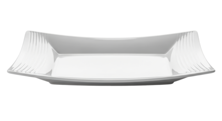 Isolated tray with raised rim to hold food, rectangular dish is ready to serve