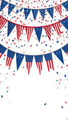 Obraz premium Patriotic silhouette against festive bunting
