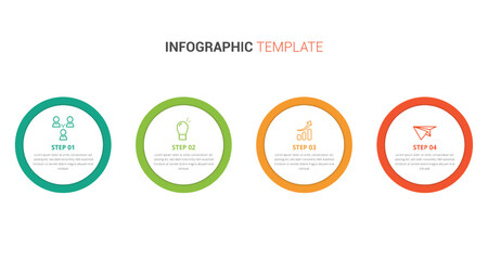infographic design template with 4 step, options, vector for presentation, flat simple infographics design template.
