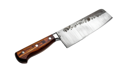 Sharp butcher knife, dark handle
