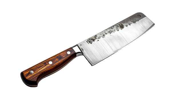 Sharp butcher knife, dark handle