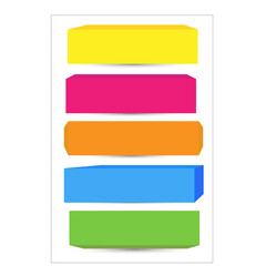 Colorful sticky notes arranged vertically for organization and reminders.