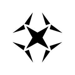 Abstract drone silhouette logo created with sharp clean geometric modern technology design