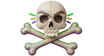 Isolated Cartoon Skull and Crossbones
