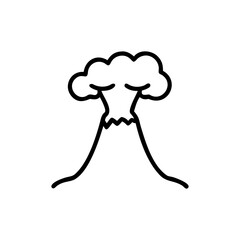 Abstract volcano silhouette logo in minimal geometric design style natural mountain vector