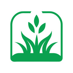 Green plant silhouette icon lawn border organic design clean eco friendly vector illustration