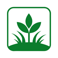 Green plant silhouette icon lawn border organic eco style simple vector garden illustration