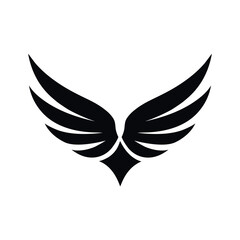 Fototapeta premium Modern eagle wings abstract logo in minimal silhouette style sharp clean vector illustration