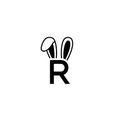 Letter R with Bunny Ears, Easter Theme Design