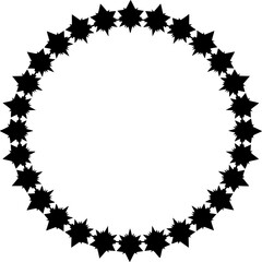 Obraz premium Starry circle border frame decorative element silhouette vector illustration