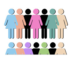 Group of diverse people standing together.