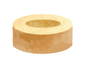 バウムクーヘンの水彩イラスト