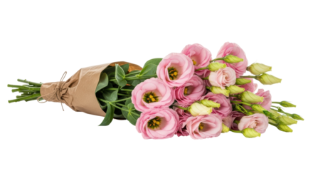 Isolated Pink Flowers Bouquet