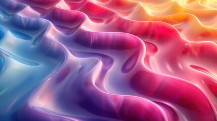 Obraz premium Vibrant Abstract Fluid Waves with Rainbow Color Gradient