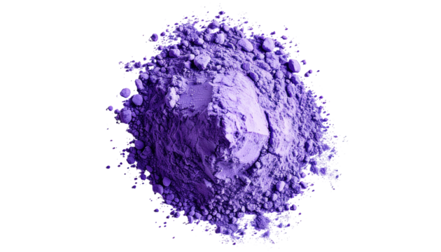 Close-up of a pile of vibrant purple powder