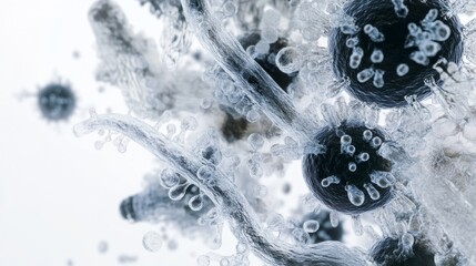 Artistic Exploration of Microscopic Bacteria and Viruses Highlighting Their Intricate Forms