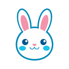 rabbit logo in kawaii cartoon style
