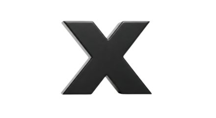 Isolated Black Letter X
