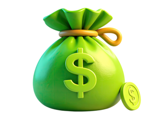 3D rendered money bag