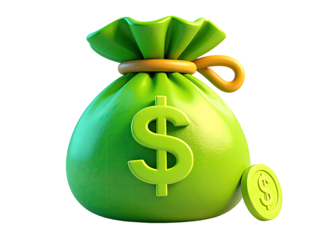 3D rendered money bag
