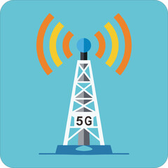 5 g network tower illustration