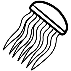 Comb Jelly line art vector